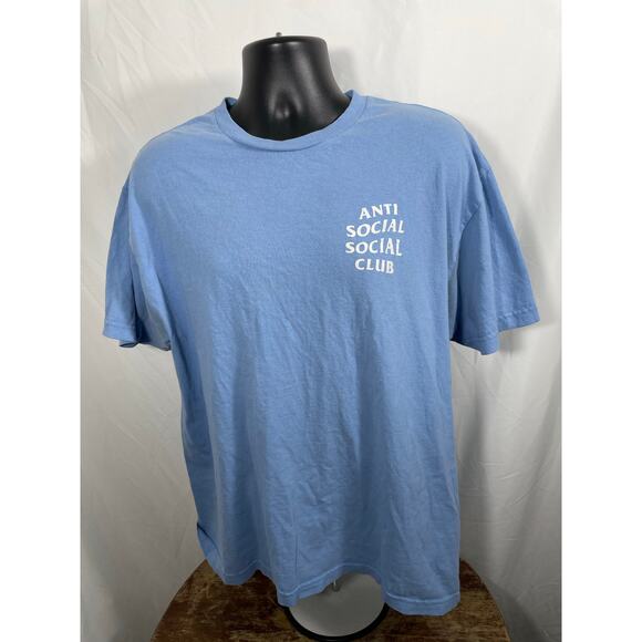 Anti Social Social Club Logo Tee Blue Shirt Size M - Picture 1 of 8
